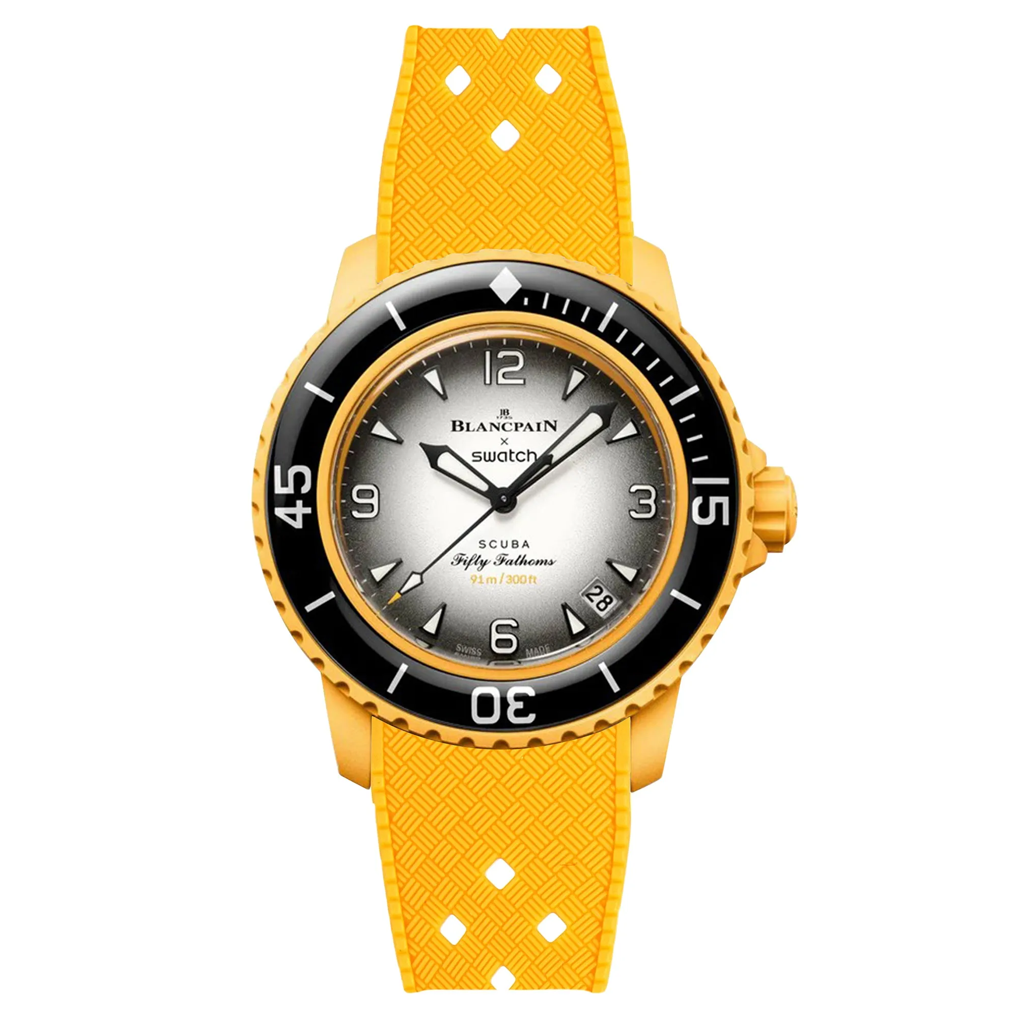 Rubber Strap for Blancpain X Swatch Pacific Ocean - Pacific Yellow (2415)
