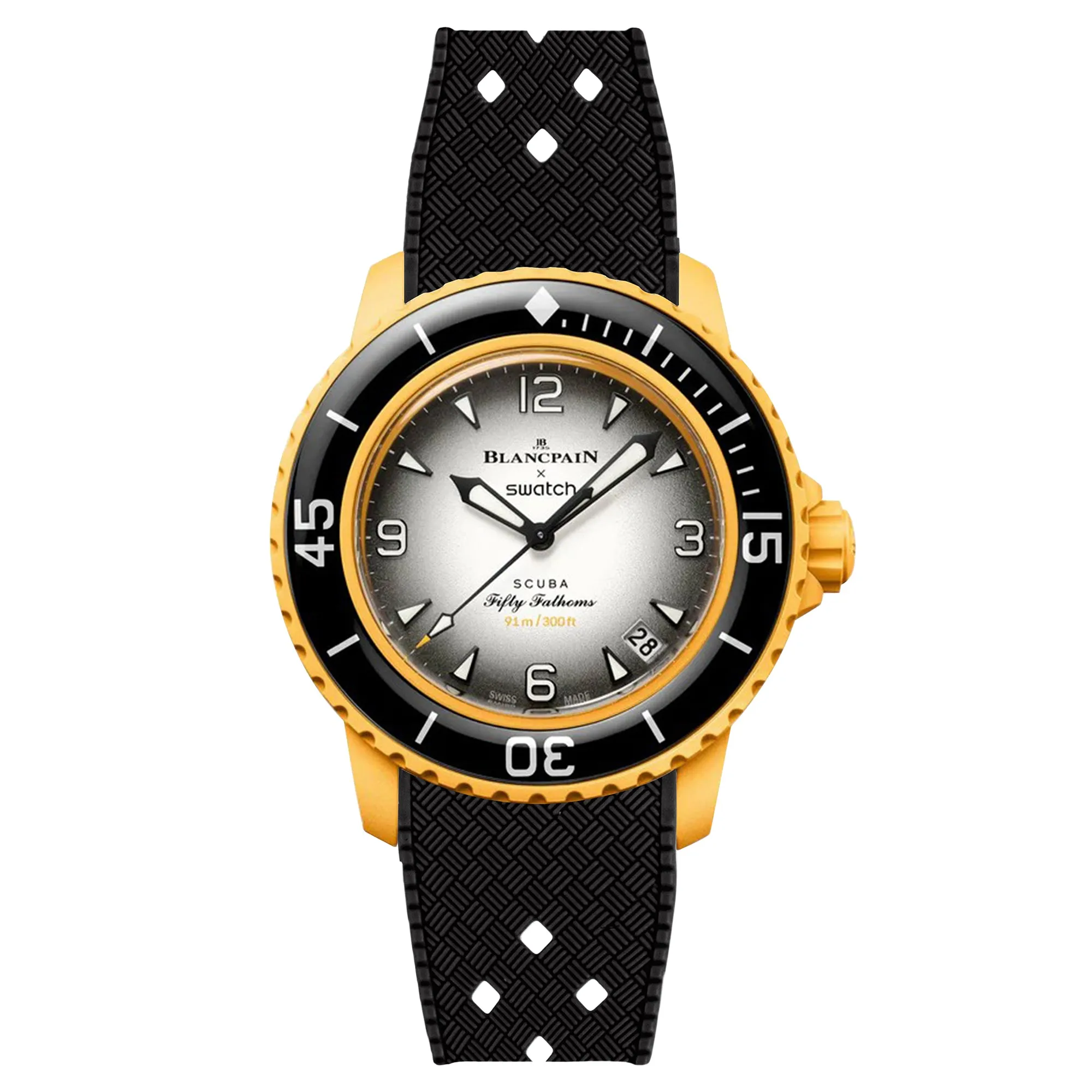 Rubber Strap for Blancpain X Swatch Pacific Ocean - Pacific Yellow (2415)