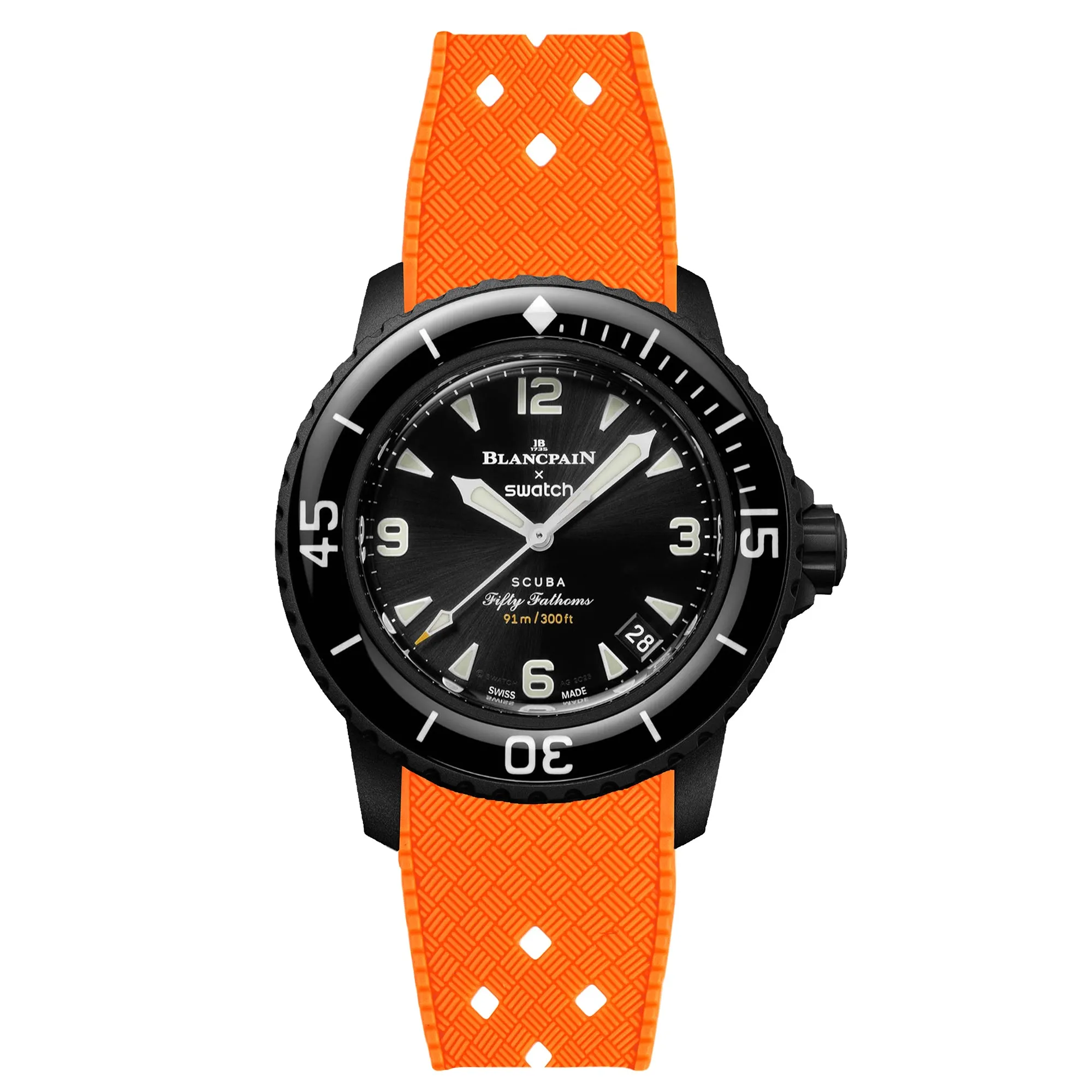 Rubber Strap for Blancpain X Swatch Pacific Ocean - Pacific Yellow (2415)