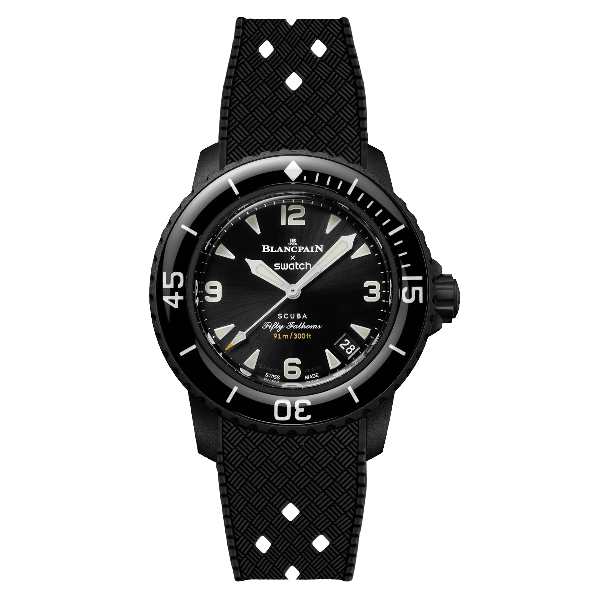 Rubber Strap for Blancpain X Swatch Pacific Ocean - Pacific Yellow (2415)
