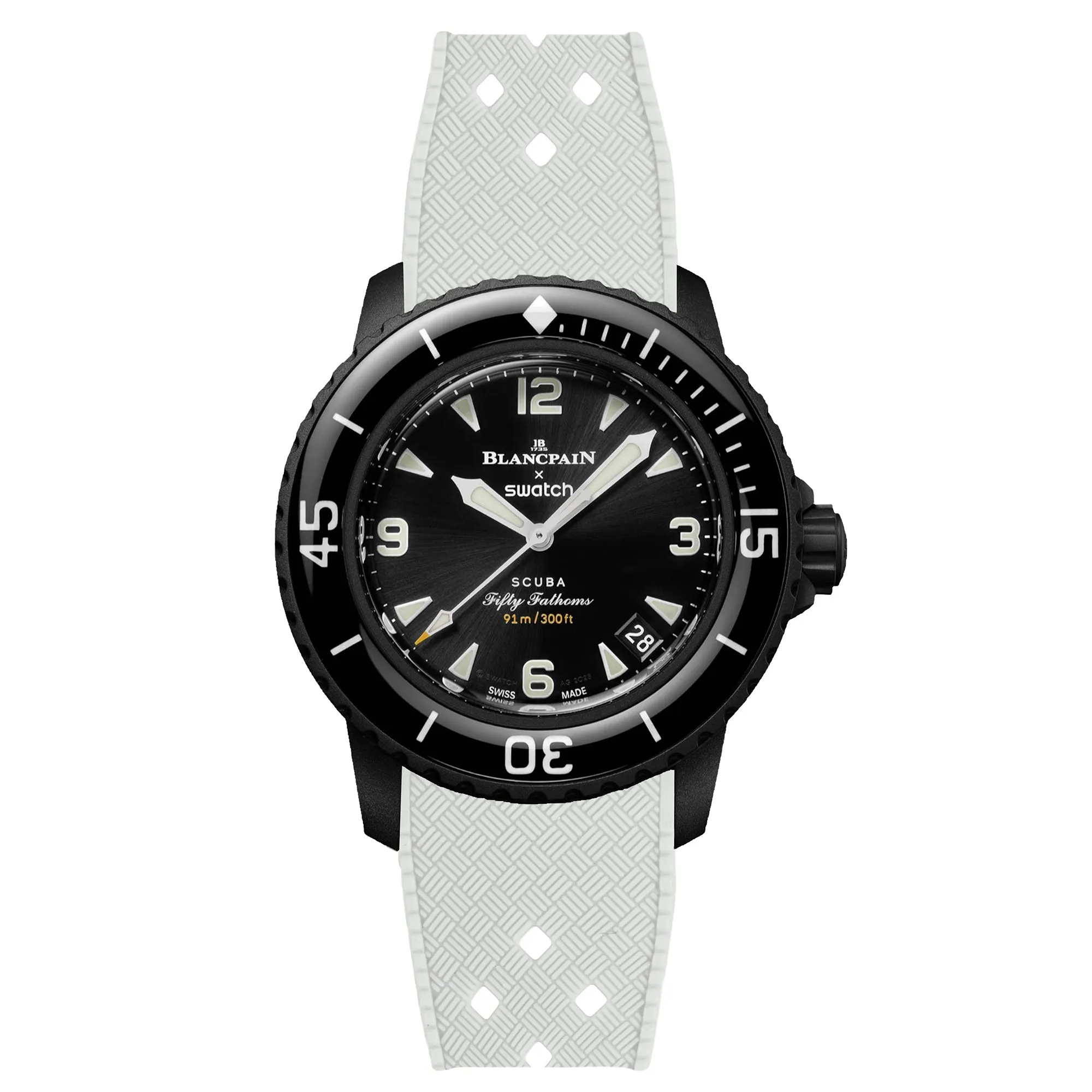 Rubber Strap for Blancpain X Swatch Pacific Ocean - Pacific Yellow (2415)