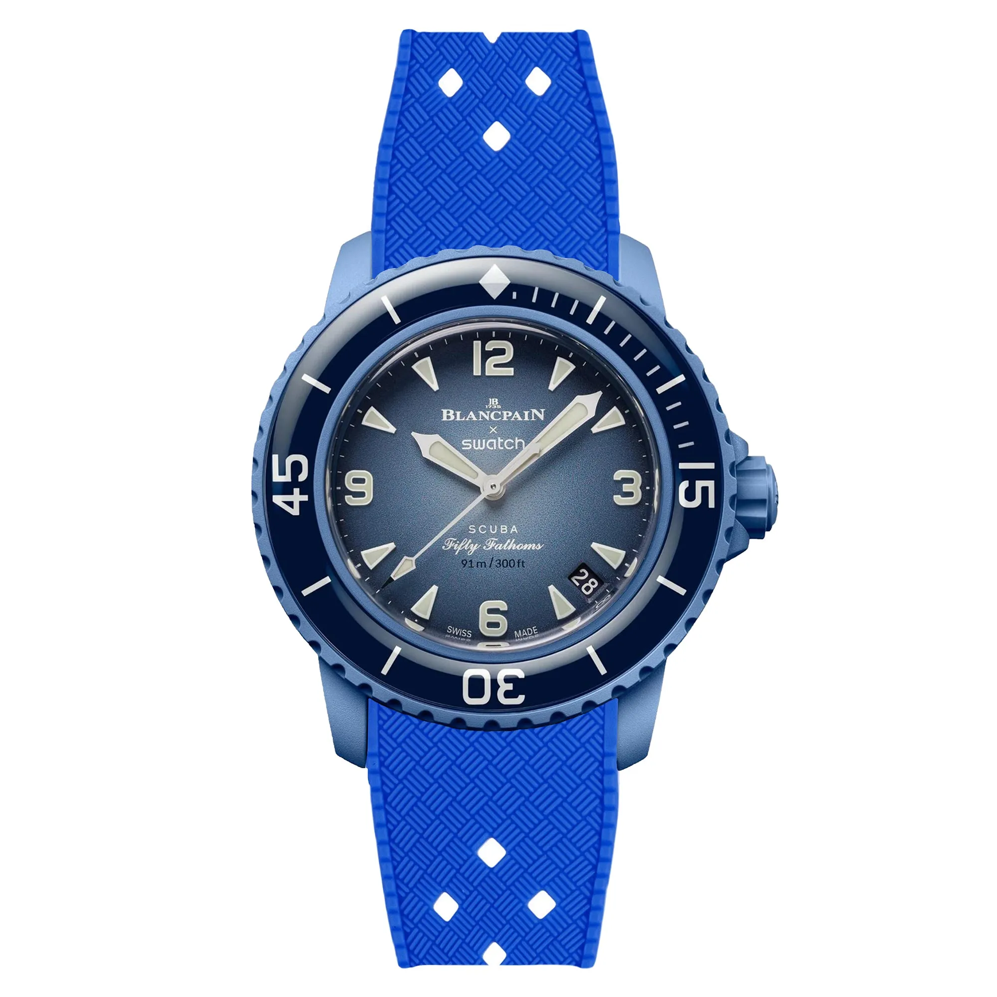 Rubber Strap for Blancpain X Swatch Pacific Ocean - Pacific Yellow (2415)