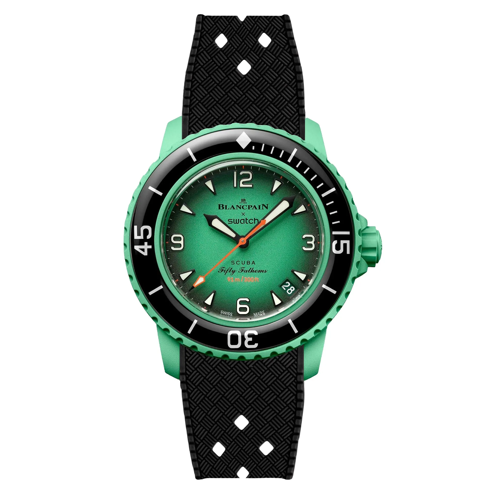 Rubber Strap for Blancpain X Swatch The Ocean Of Storms - White (2415)