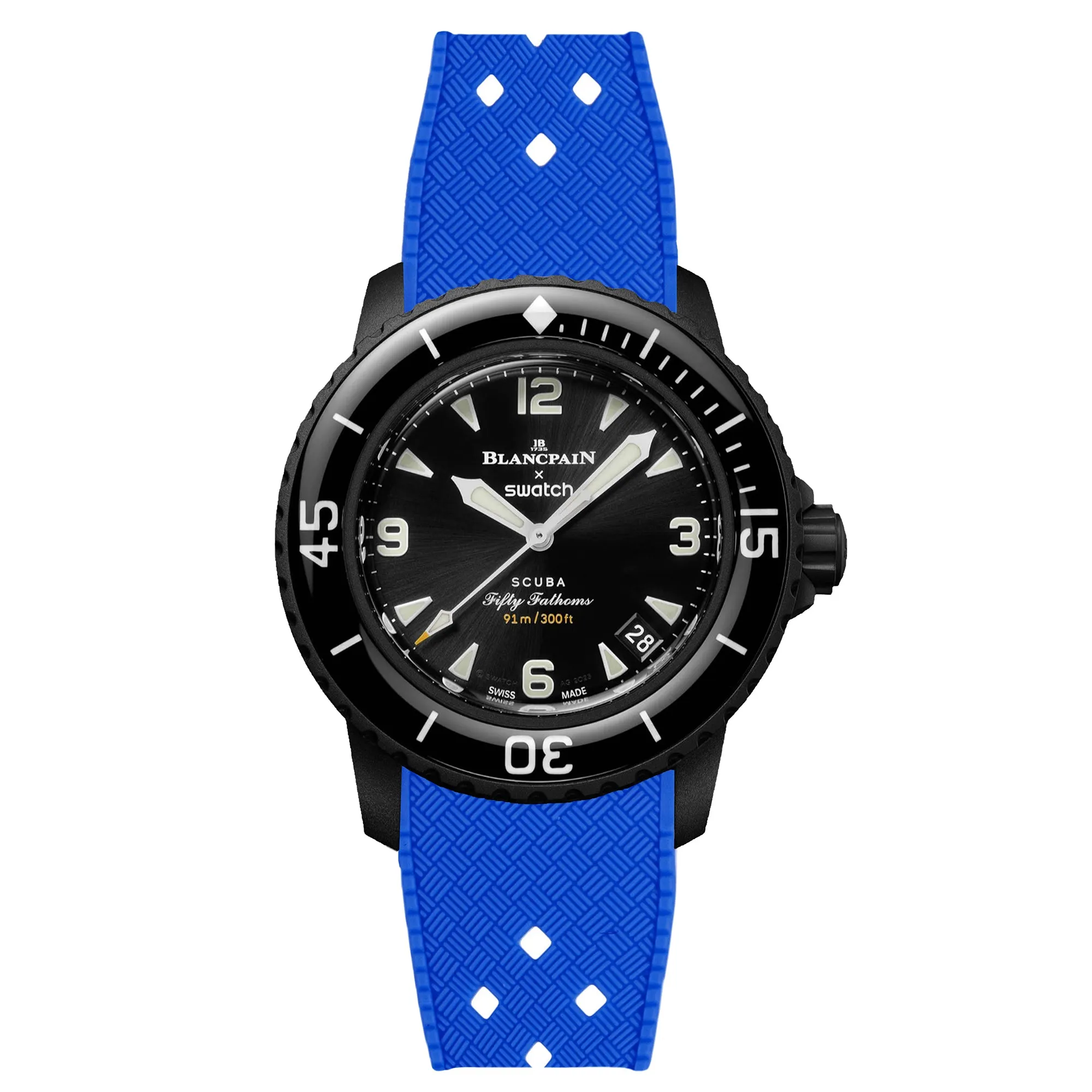 Rubber Strap for Blancpain X Swatch The Ocean Of Storms - White (2415)