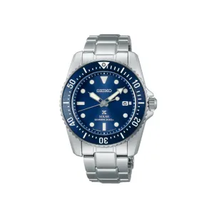Seiko Prospex SNE585P1 PADI Compact Solar Scuba Diver's Watch with Stainless Steel Band | Men's 200M Dive Watch