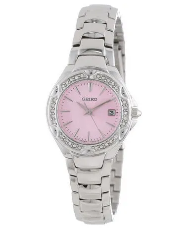 Seiko Women's SXDC53 Crystal Sporty Dress Pink Dial Watch