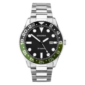 Sekonda Ocean Silver & Black Watch  - SK30197