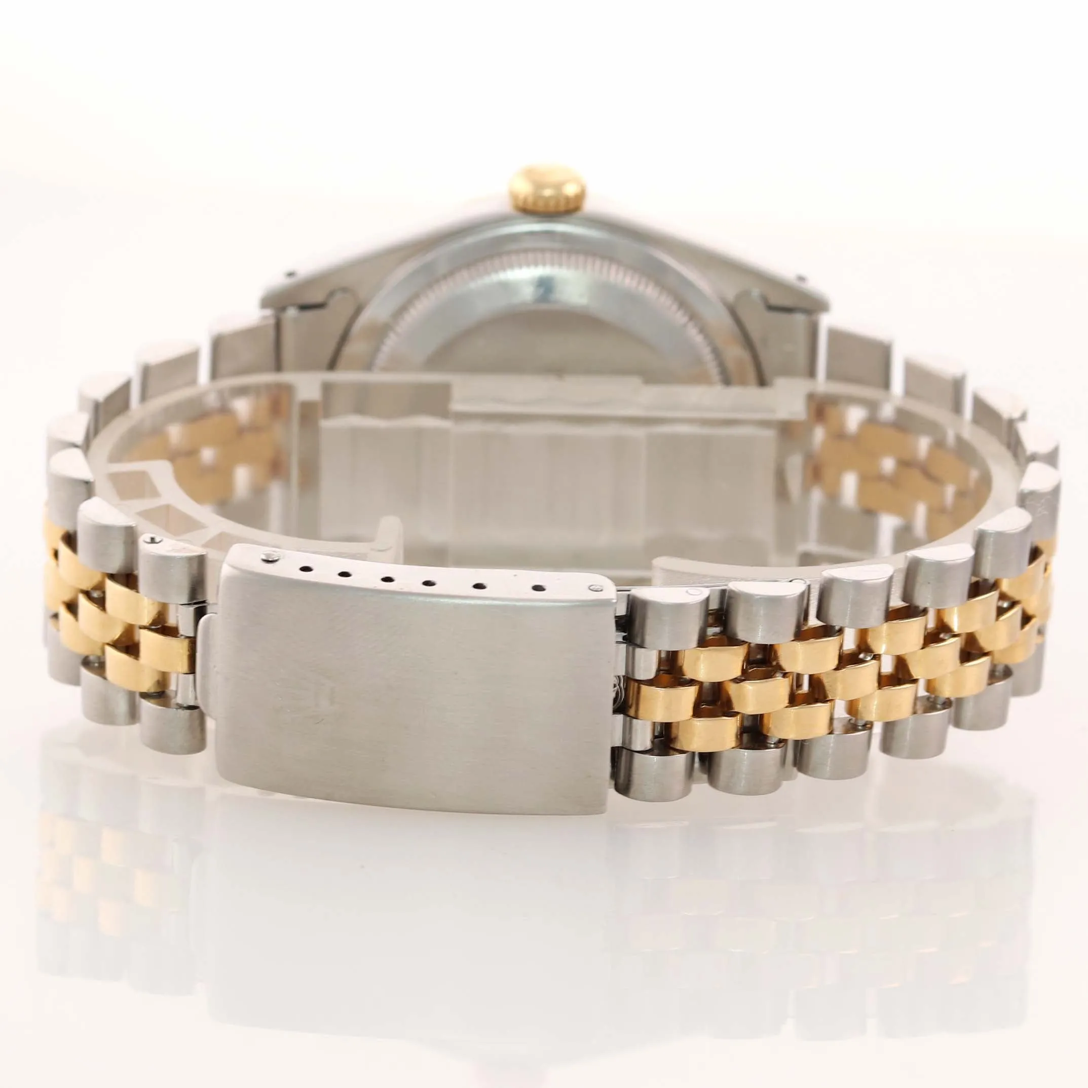 Silver Stick Rolex DateJust 16233 Two Tone 18k Gold & Steel Jubilee Watch
