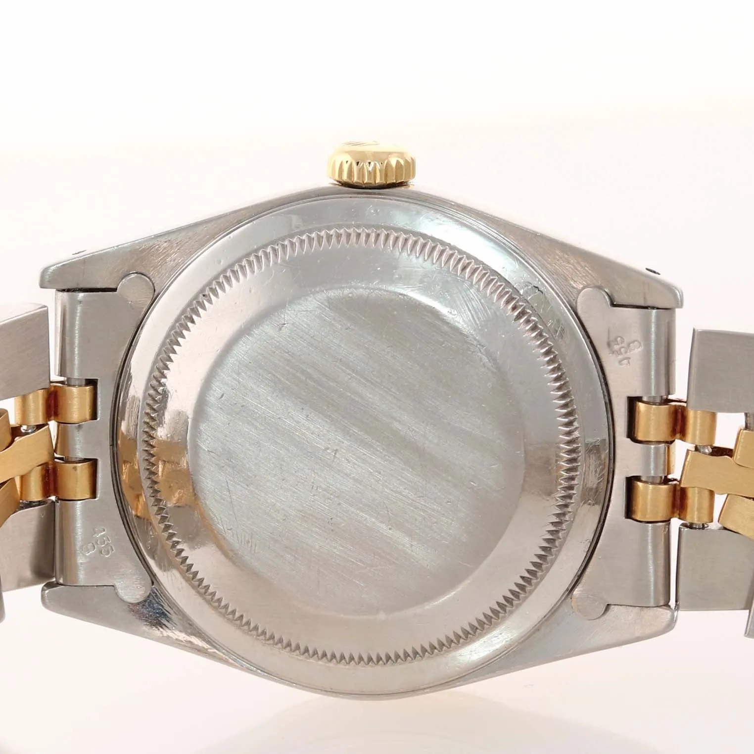 Silver Stick Rolex DateJust 16233 Two Tone 18k Gold & Steel Jubilee Watch