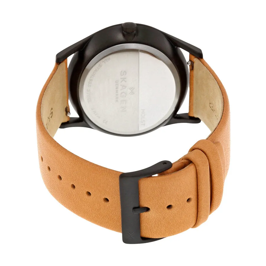 Skagen Holst Multifunction Black Dial Brown Leather Men's Watch SKW6265