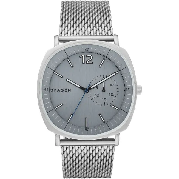 Skagen SKW6255 Silver Mesh Bracelet White Dial Quartz Watch for Gents- SKW6255
