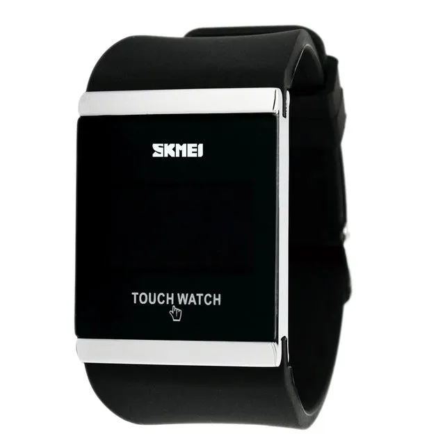 Skmei Trendy Colorful LED Touch Digital Watch,Men Watch,Women Watch,Casual Sport,Rectangle Shape Dial Rubber Band Watch
