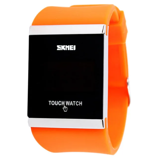 Skmei Trendy Colorful LED Touch Digital Watch,Men Watch,Women Watch,Casual Sport,Rectangle Shape Dial Rubber Band Watch