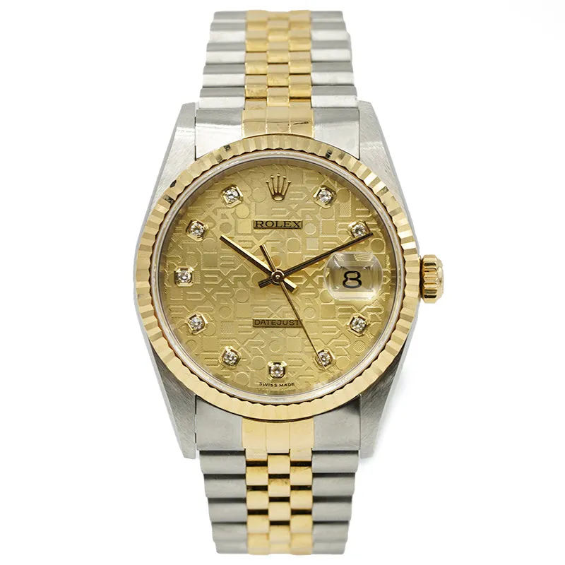 SOLD - 2/27/24 - Rolex Datejust 36mm 16233 Jubilee Two Tone Bracelet Fluted Circa 2000 w Papers