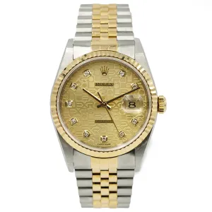 SOLD - 2/27/24 - Rolex Datejust 36mm 16233 Jubilee Two Tone Bracelet Fluted Circa 2000 w Papers