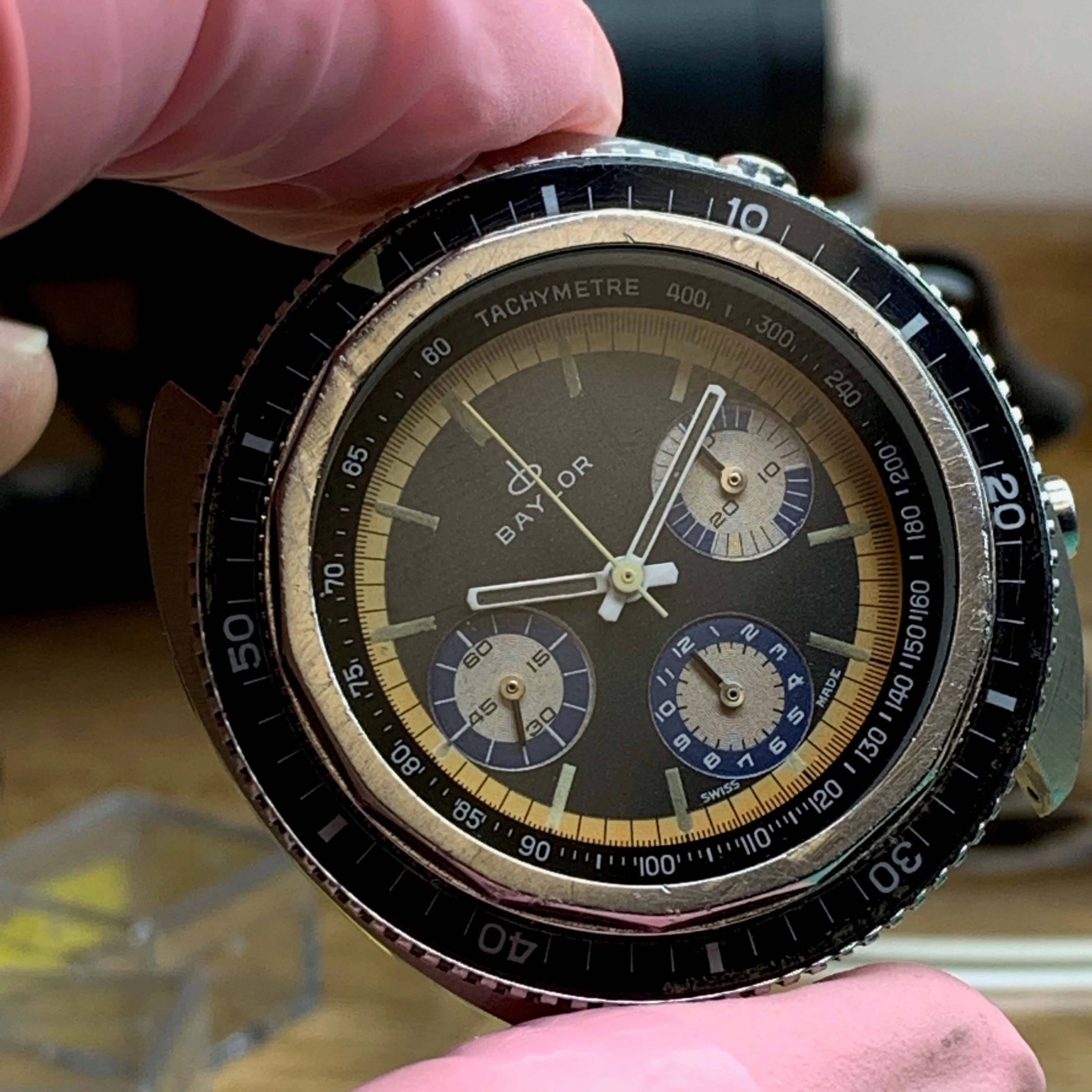 Sold - Baylor Valjoux 72 Vintage Chronograph Diver ~1960's - Fully Serviced by ClockSavant (Similar to Zodiac Sea Wolf)