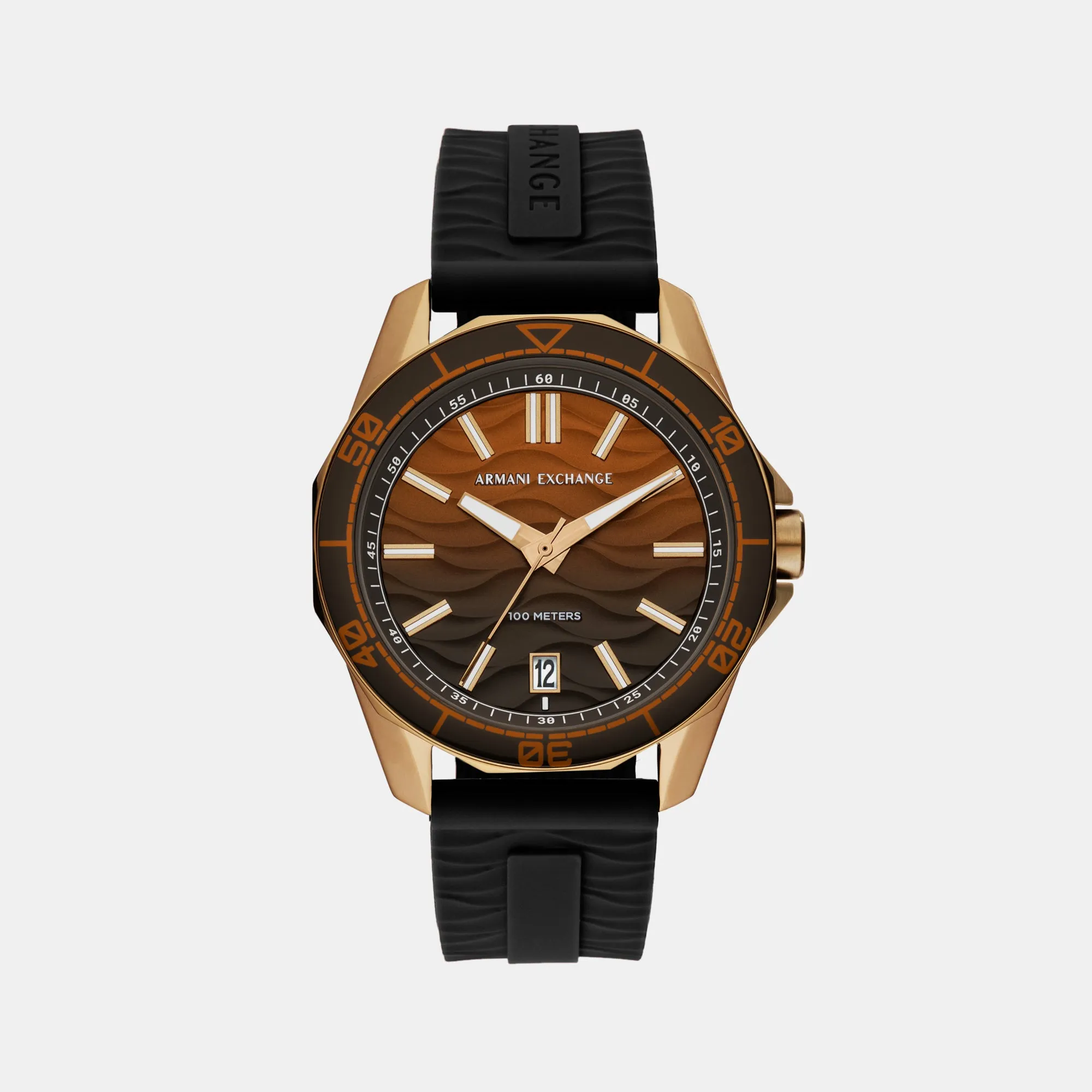 Spencer Men's Three-Hand Date Black Silicone Watch AX1954