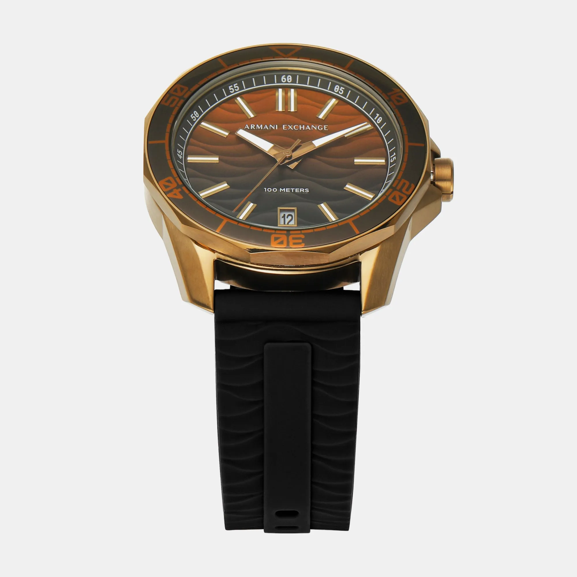 Spencer Men's Three-Hand Date Black Silicone Watch AX1954