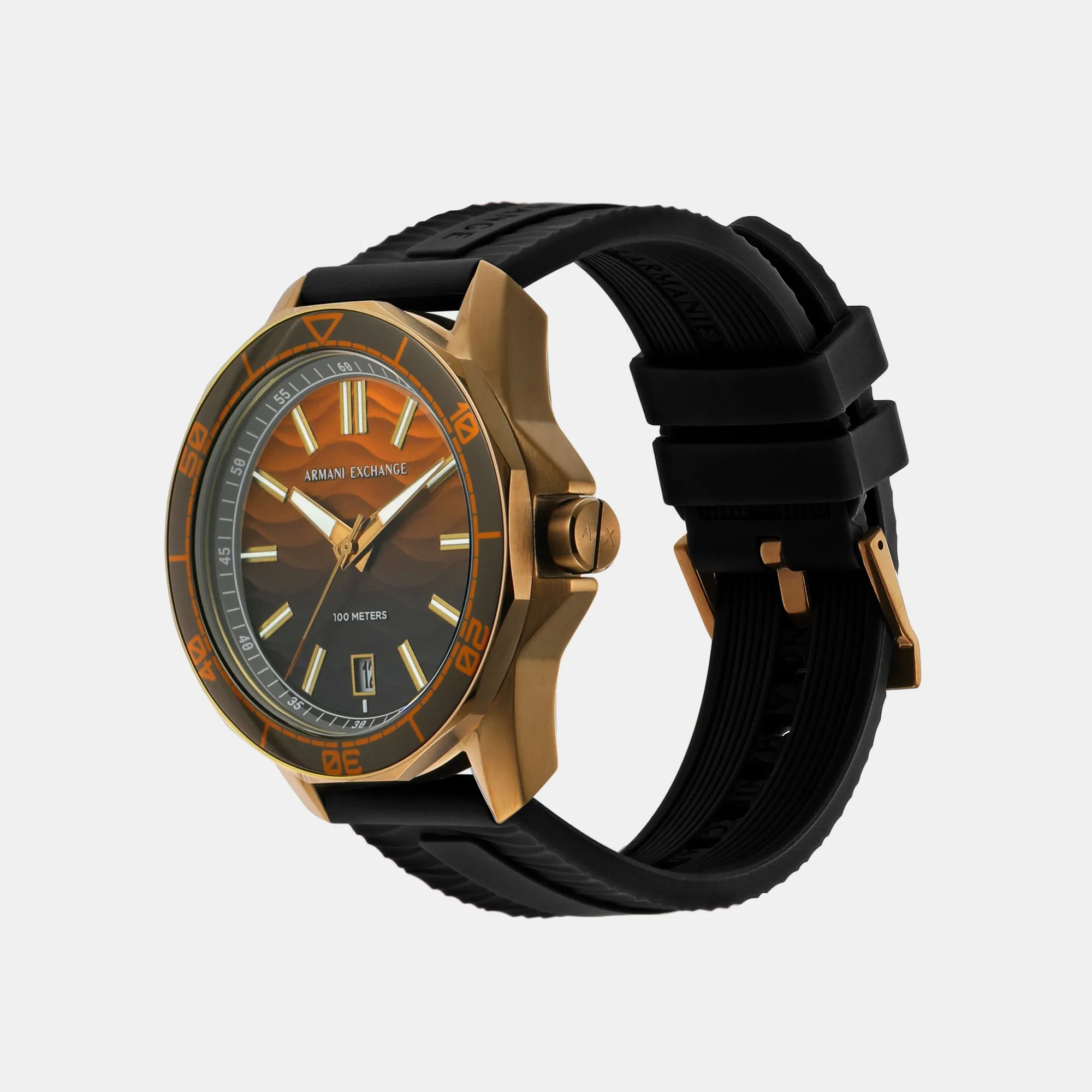 Spencer Men's Three-Hand Date Black Silicone Watch AX1954