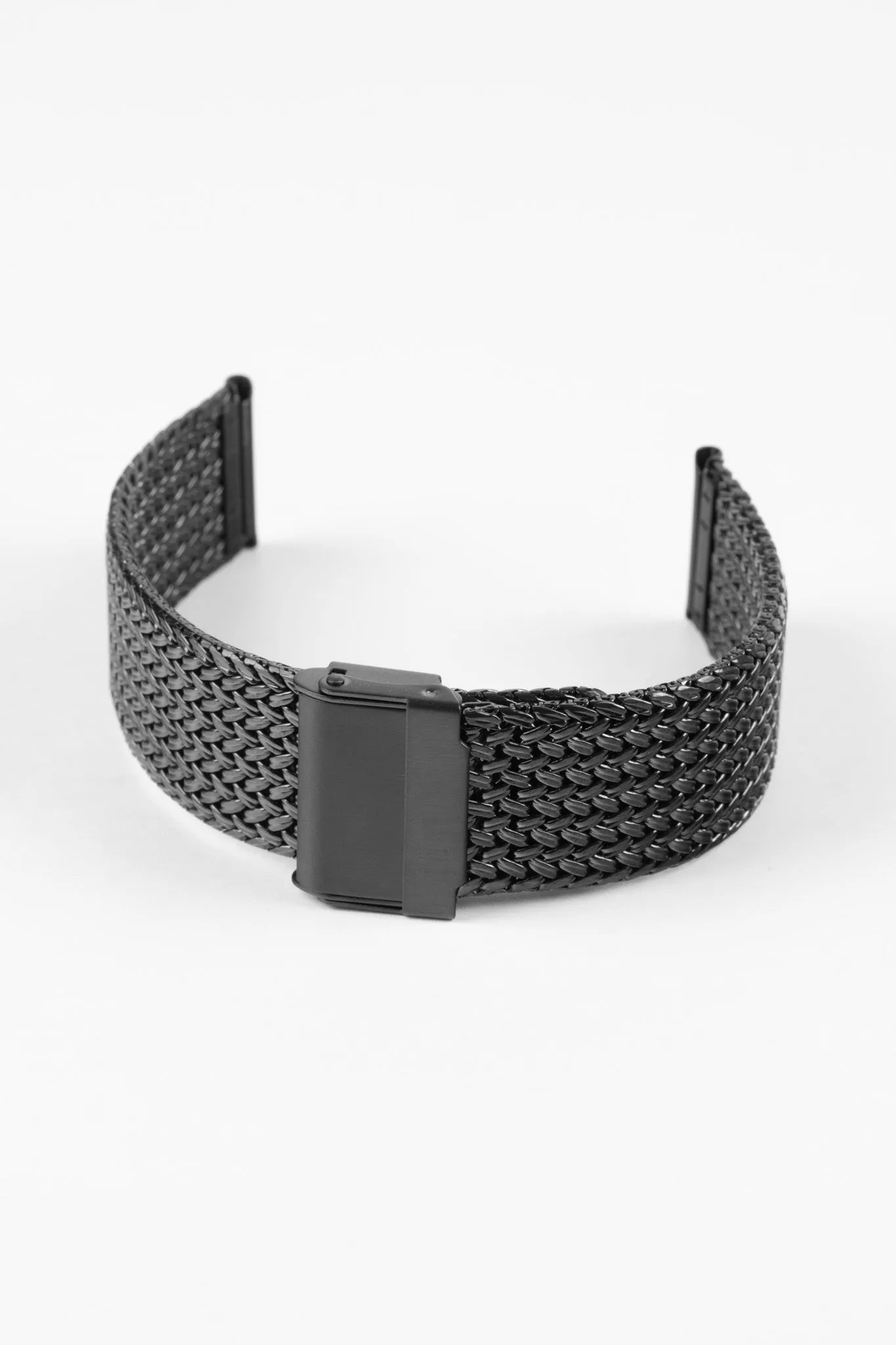 Staib SOC 2910 Stainless Steel Polonaise Mesh Watch Bracelet - BLACK