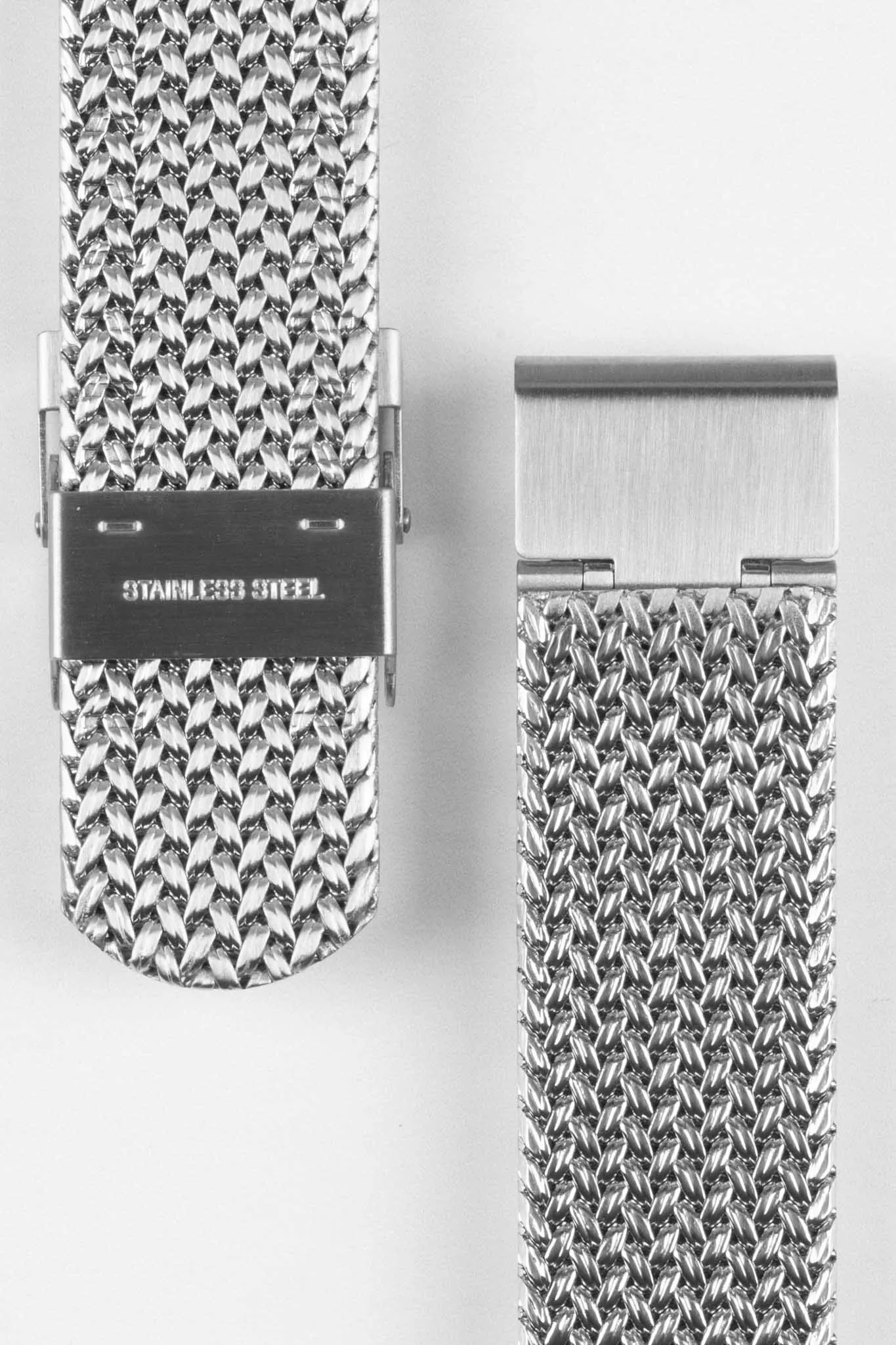 Staib SOC 2910 Stainless Steel Polonaise Mesh Watch Bracelet - POLISHED SILVER