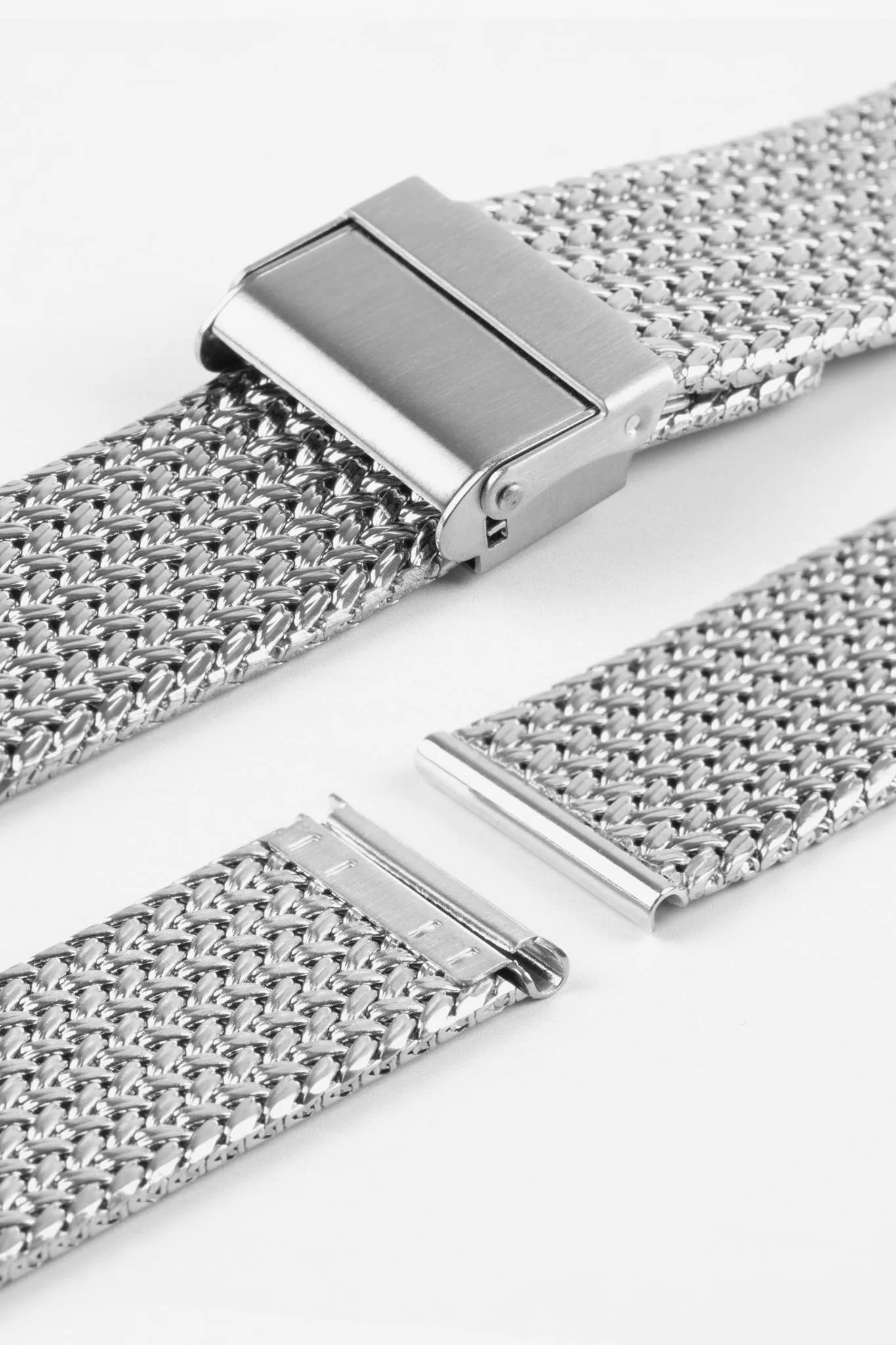 Staib SOC 2910 Stainless Steel Polonaise Mesh Watch Bracelet - POLISHED SILVER