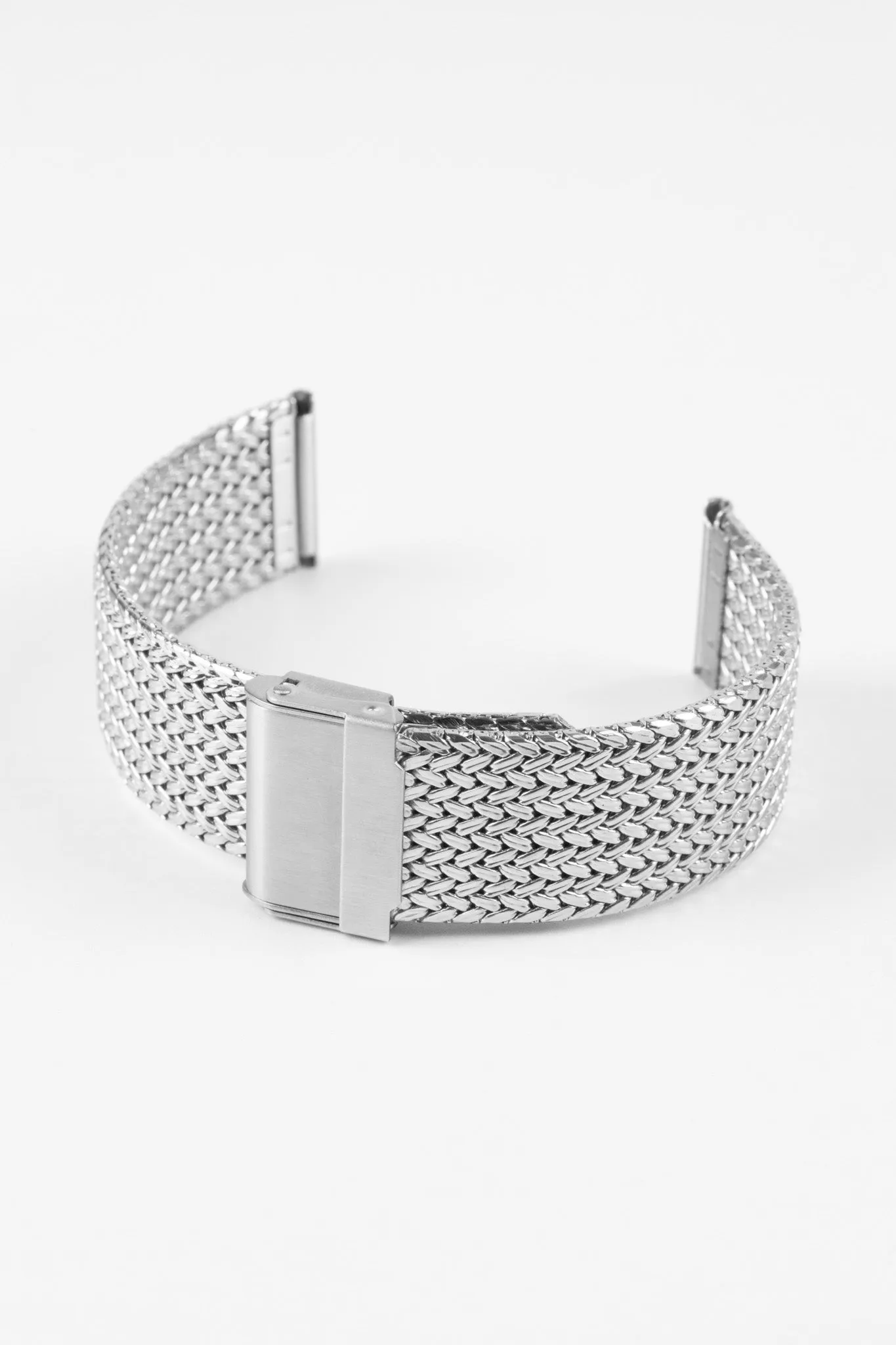 Staib SOC 2910 Stainless Steel Polonaise Mesh Watch Bracelet - POLISHED SILVER
