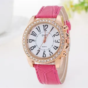 Studded Pink Leather Princess Watch