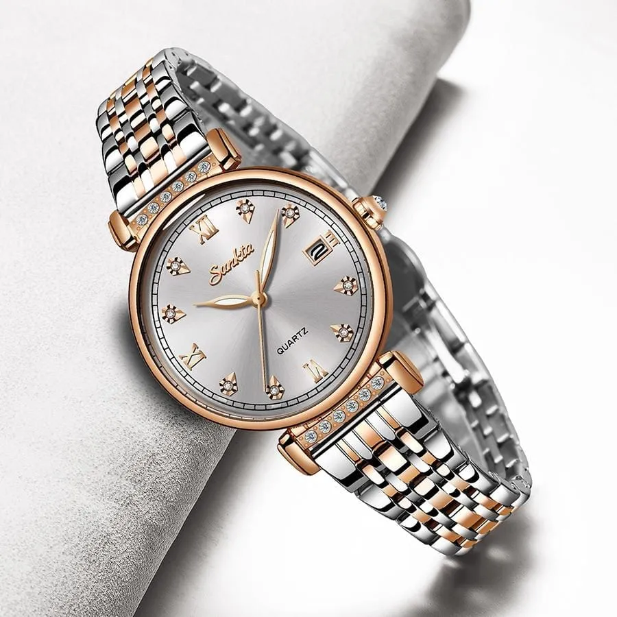 SUNKTA Rose Gold Women Watches