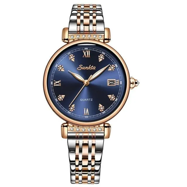SUNKTA Rose Gold Women Watches