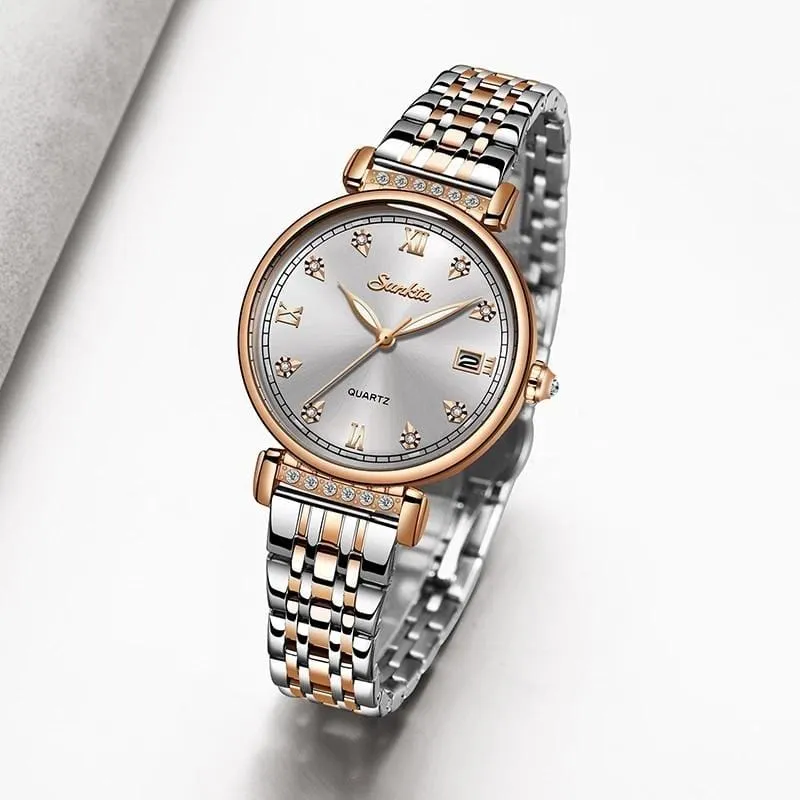 SUNKTA Rose Gold Women Watches