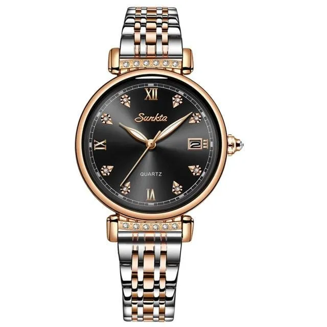 SUNKTA Rose Gold Women Watches