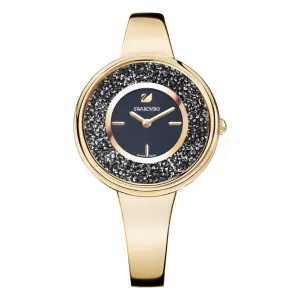 Swarovski Crystalline Rose Gold Stainless Steel Black Dial Quartz Watch for Ladies - 5295334