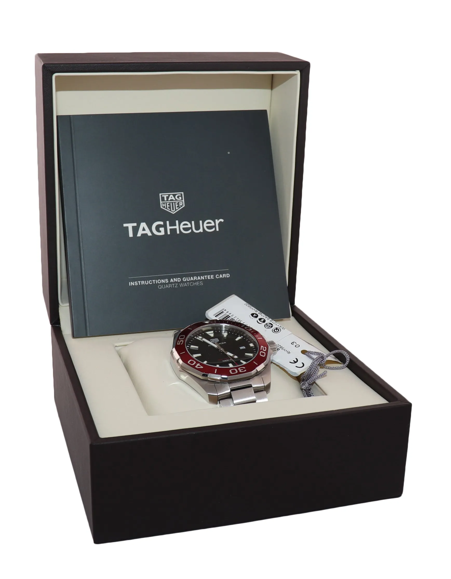 Tag Heuer Aquaracer Diver Black Dial Red Bezel Stainless Steel WAY101B.BA0746