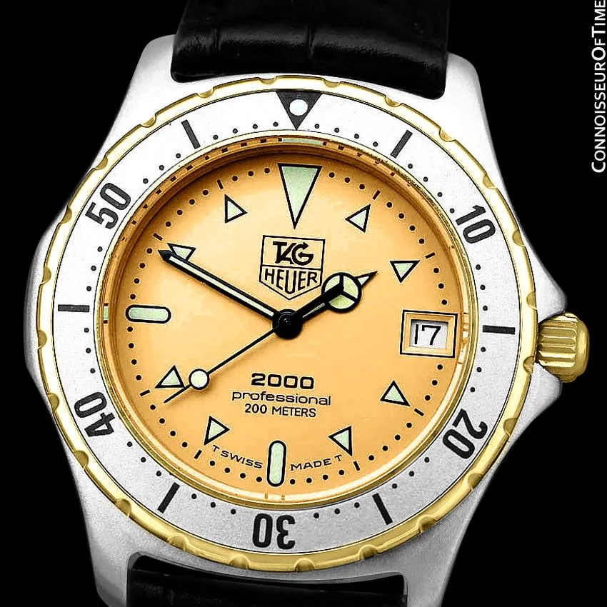Tag Heuer Professional 2000 Mens Diver Watch, 974.006 - Stainless Steel and 18K Gold Plated