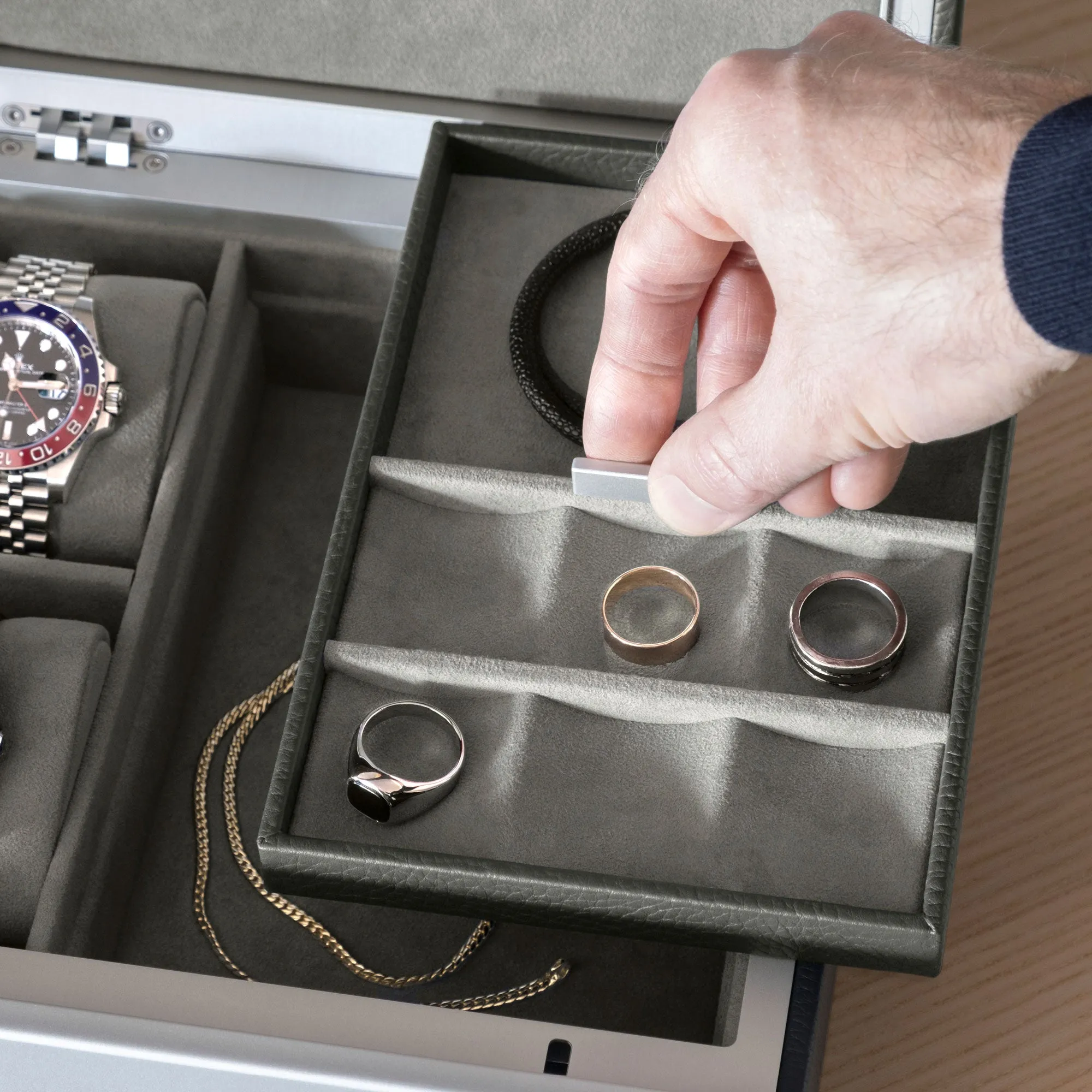 TAYLOR 2 WATCH AND JEWELRY BOX - GRAPHITE / GREY