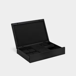 TAYLOR 4 WATCH AND JEWELRY BOX - BLACK / BLACK