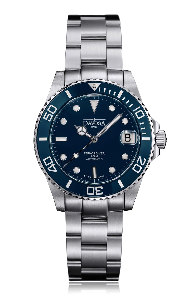 Ternos Medium Automatic 200m Swiss-Made Blue Men's Diver Watch 16619540 M OUTLET