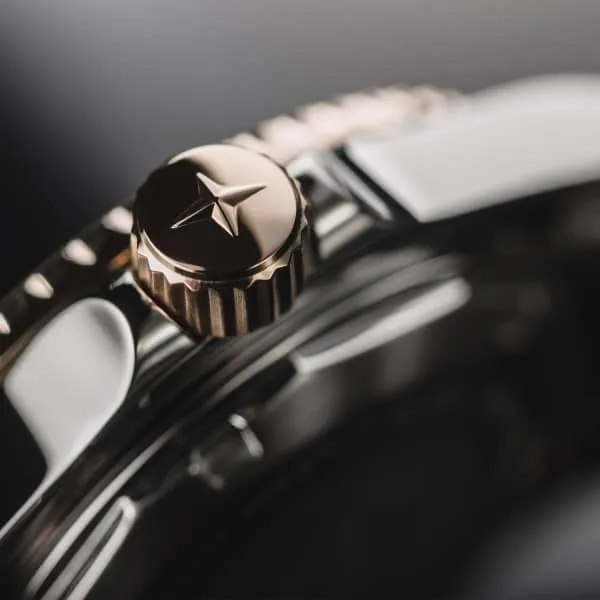 Ternos Medium Automatic 200m White Dial Two Tone Rose Gold Diver Watch 16619620