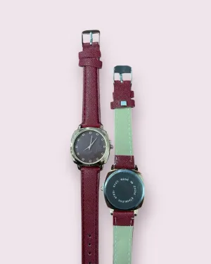 Textured Strap Squares Quartz Watch