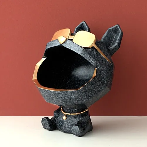 The Cool Dog Figurine Big Mouth Storage Resin Box