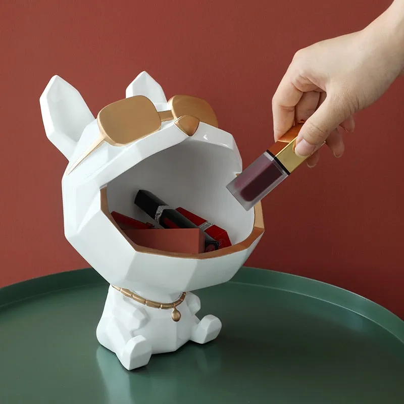 The Cool Dog Figurine Big Mouth Storage Resin Box
