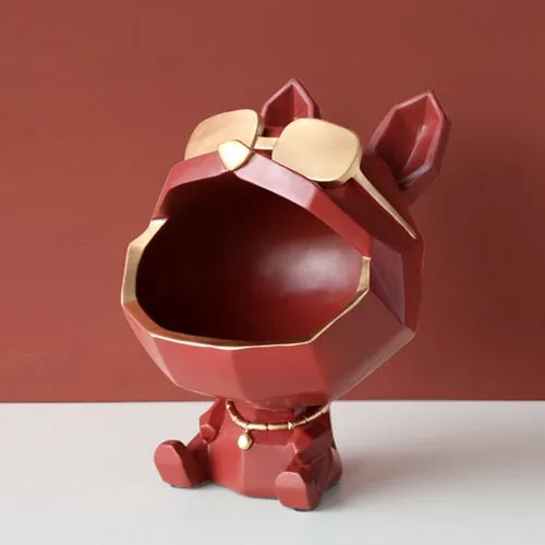The Cool Dog Figurine Big Mouth Storage Resin Box