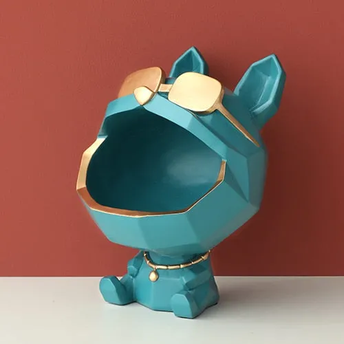 The Cool Dog Figurine Big Mouth Storage Resin Box