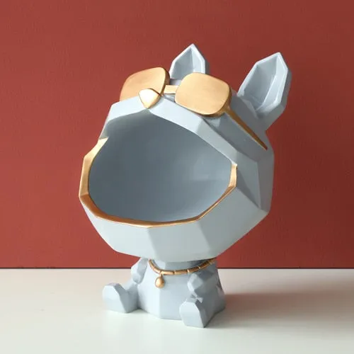 The Cool Dog Figurine Big Mouth Storage Resin Box