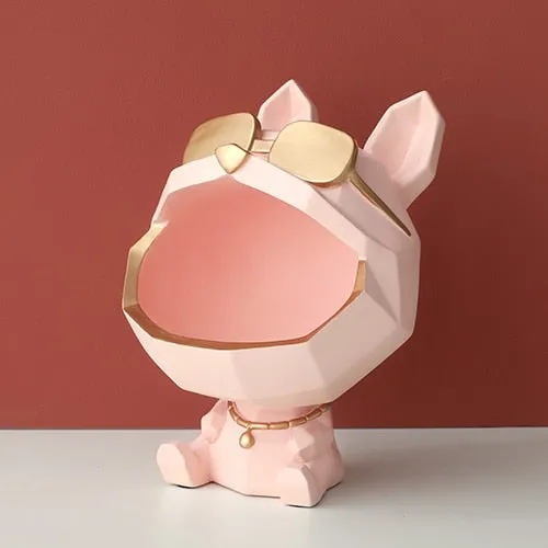 The Cool Dog Figurine Big Mouth Storage Resin Box