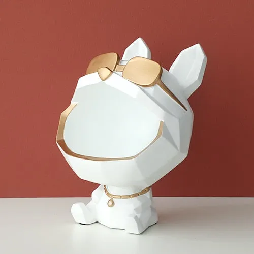 The Cool Dog Figurine Big Mouth Storage Resin Box