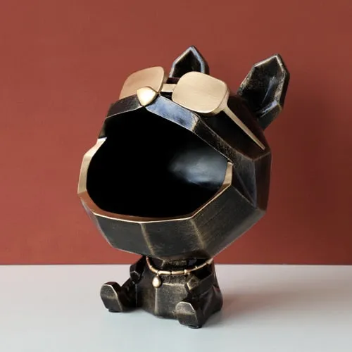 The Cool Dog Figurine Big Mouth Storage Resin Box