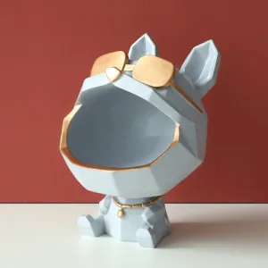 The Cool Dog Figurine Big Mouth Storage Resin Box