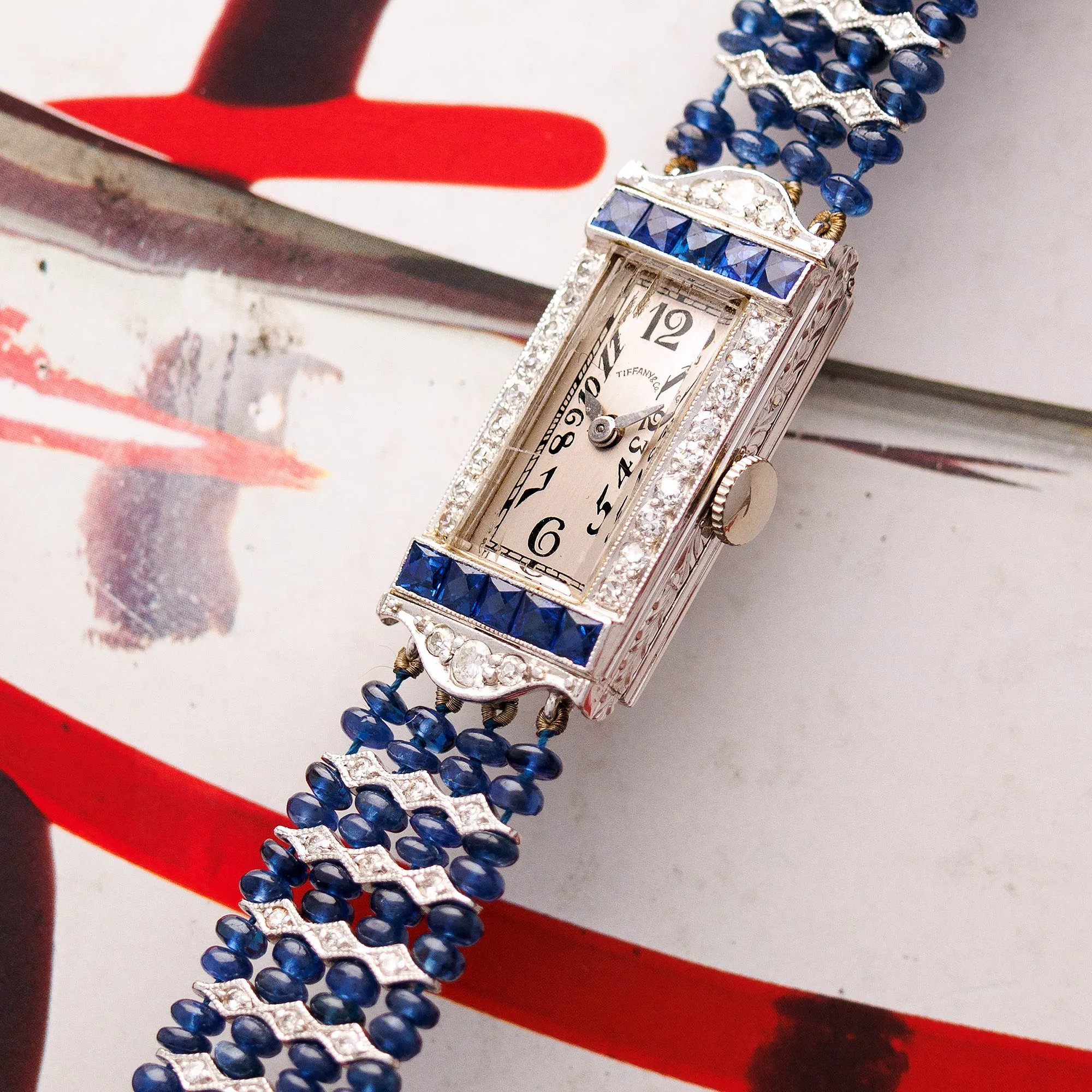 Tiffany & Co. Sapphire Diamond Art Deco Watch